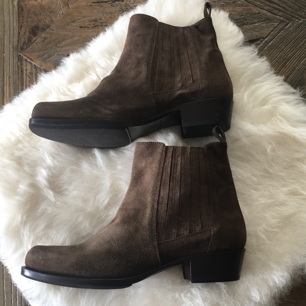 Emanuela Passeri Dark Brown Suede Ankle Boots 7.5